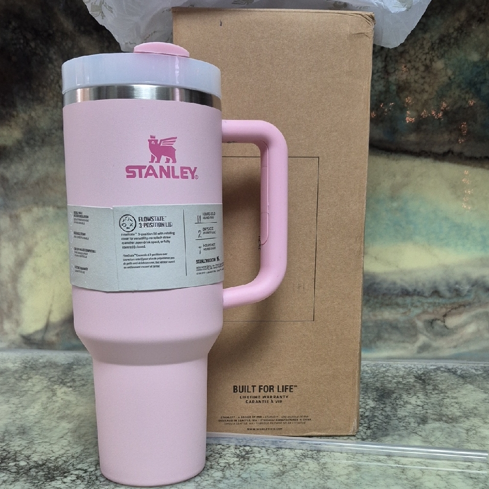 Stanley Pink Travel Mug with Handle
